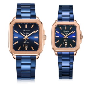 Alexandre Christie AC 8687 Rosegold Blue Couple